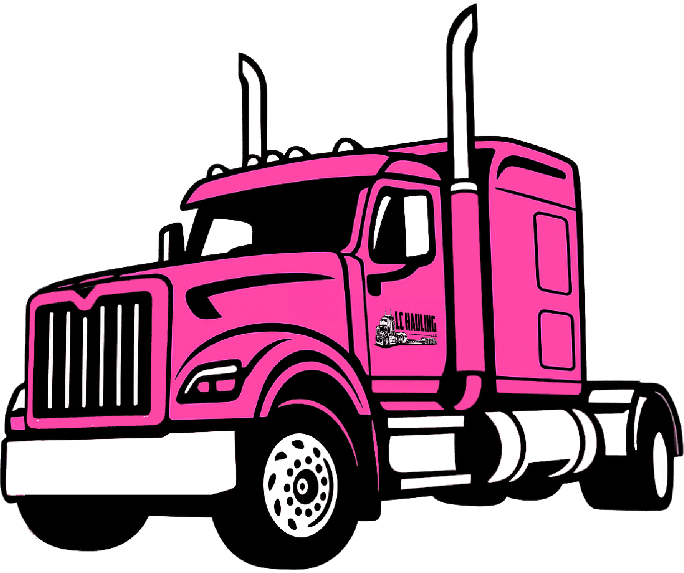 LC Hauling pink truck